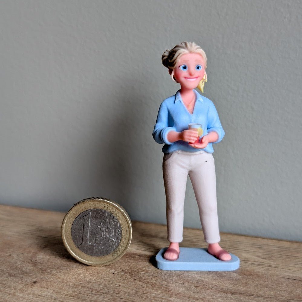 3D geprint gepersonaliseerde vrouw 6 cm hoog